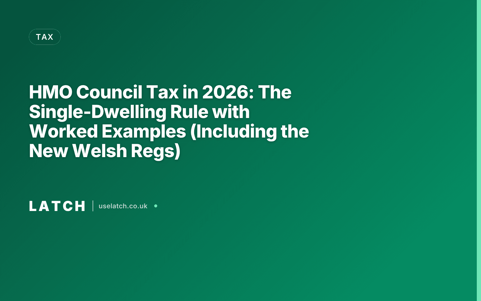 HMO Council Tax in 2026: The Single-Dwelling Rule with Worked Examples (Including the New Welsh Regs)