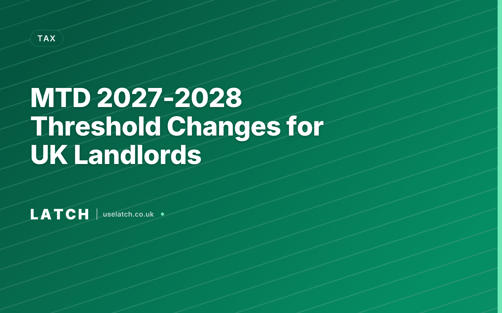 MTD 2027-2028 Threshold Changes for UK Landlords