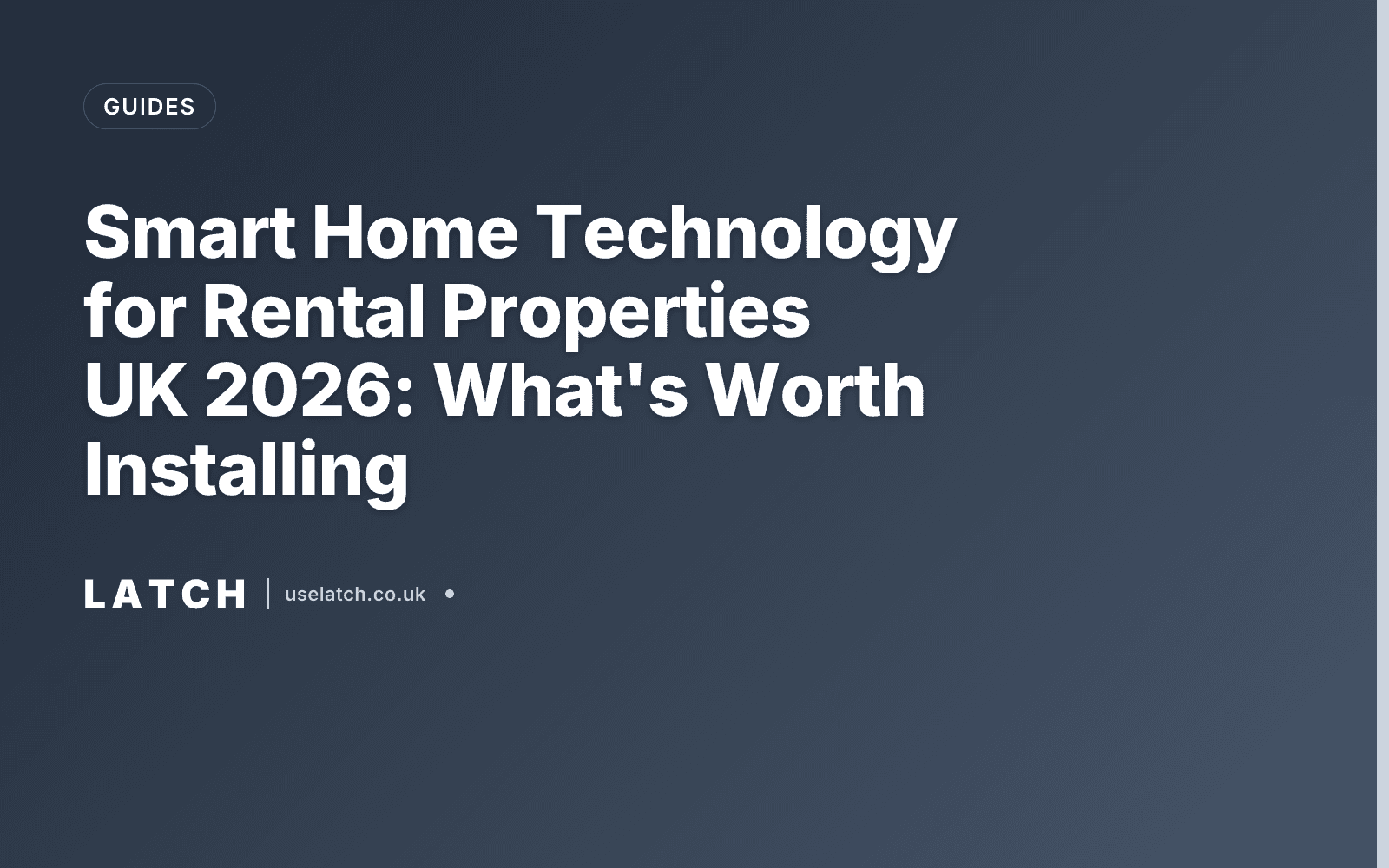 Smart Home Technology for Rental Properties UK 2026: What's Worth Installing